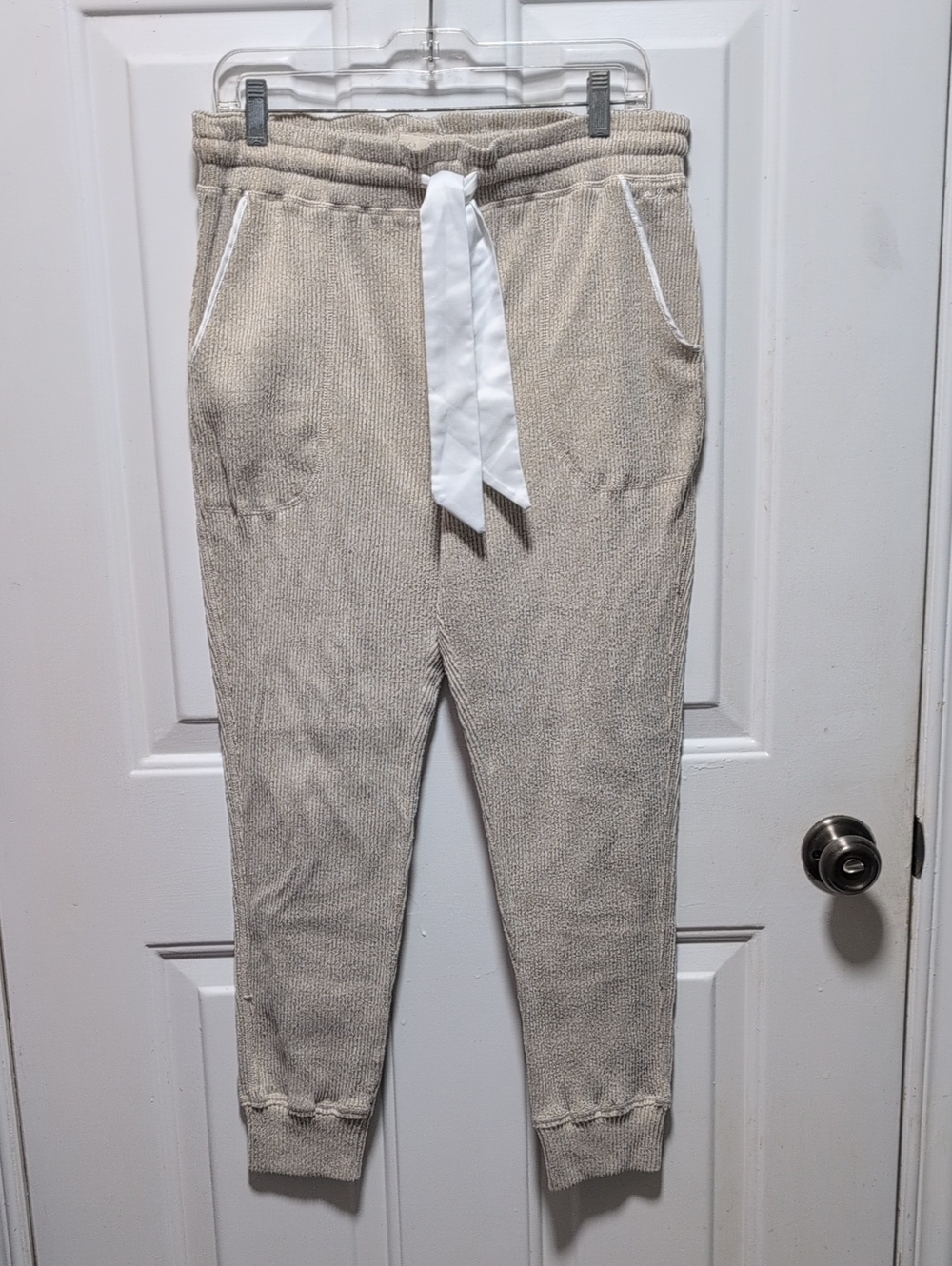 Aeropostale Cream Knit Drawstring Joggers